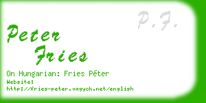 peter fries business card